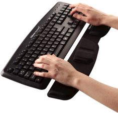 Fellowes toetsenbord-polssteun Health-V, Lycra-bekleding, zwart