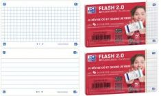 Oxford systeemkaarten Flash 2.0, 75 x 125 mm, wit, geruit, 250 g/m2