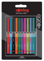 rotring fineliners, lijndikte: 0,4 mm, 10 stuks op blister, 1,0mm