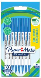 Paper:Mate balpen Kilometrico, blauw, 8 stuks op blister