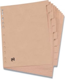 Oxford kartonnen tabbladen TOUAREG, blanco, DIN A4, 10-delig, beige