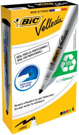 BIC Whiteboardmarker Velleda 1701 ECOlutions, ronde punt, 1,5 mm, 4 in etui