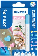 PILOT pigmentmarker PINTOR, extra fijn, set van 6 'PASTEL MIX'