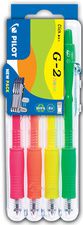 PILOT gelpen G2 07 Neon Set2Go, 0,32 mm, 4 stuks in etui