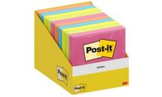 Post-it zelfklevende memo's, 76 x 76 mm, kleuren assorti