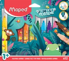 Maped viltstiften JUNGLE fever JUMBO, 12 stuks in doosje