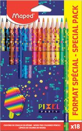 Maped driehoekige kleurpotloden PIXEL PARTY, 18 stuks in PROMO doosje