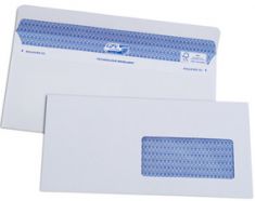 GPV envelop SECURE, 112x225 mm, wit, venster re. 45x100 mm, 90 g/m2, zelfkl., 100 st