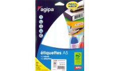 agipa etiketten, 19 x 38 mm, wit, 16 vel, permanent