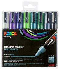 POSCA Pigmentmarker / Verfstiften / Acrylmarker PC-5M, 8 stuks in doosje, koude kleuren