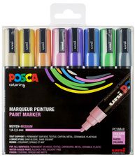 POSCA Pigmentmarker / Verfstiften / Acrylmarker PC-5M, 8 in doosje, pastelkleuren