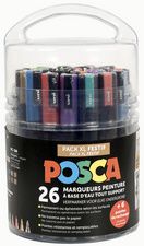 POSCA Pigmentmarker / Verfstiften / Acrylmarker 'Pack Educréatif Festif', set van 26