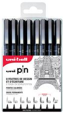 uni-ball fineliner PIN ASP010, set van 8