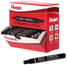 Pentel permanentmarker N50, zwart, Promopack 30+6 GRATIS