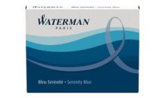 WATERMAN standaard inktpatronen, blauw, uitwisbaar, op blister