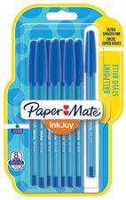 Paper:Mate balpen InkJoy 100, 8 stuks in blister, blauw