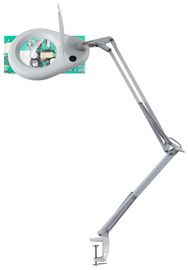 UNiLUX LED-loeplamp ZOOM, met tafelklem, wit