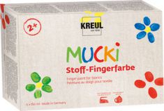KREUL vingerverf voor textiel 'MUCKI', 150 ml, set van 6