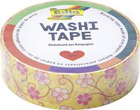 folia deco plakband Washi-Tape, Bloemenrank geel