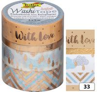 folia deco plakband Washi-Tape Hotfoil Rosegoud II, set van 4