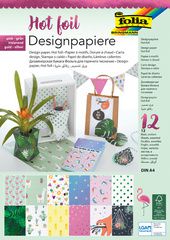 folia designpapierblok 'Hotfoil II', DIN A4, 165g/m2, 12 vel