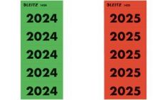 LEITZ inhoudsetiket voor ordners 'Jaartal 2025', rood