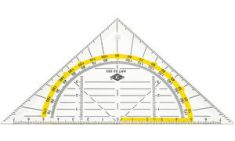 WEDO geodriehoek, flexibel, hypothenusa 160 mm, transparant