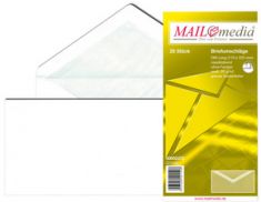 MAILmedia envelop Offset wit met zijdevoering, 110x220 mm, z. venster, gegomd, 80 g/m2, 25 st.