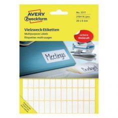 AVERY etiketten, 20 x 8 mm, wit, permanent