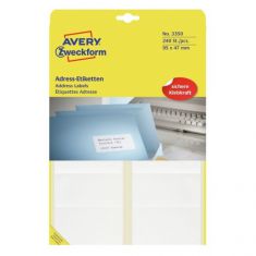 AVERY adresetiketten, 95 x 47 mm, op vellen, permanent, wit, schrijfmachine, handschrift