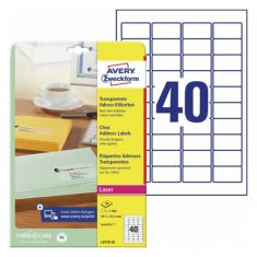 AVERY transparante adresetiketten, 45,7 x 25,4 mm, 25 vel A4, permanent