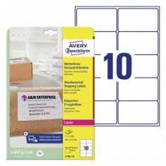 AVERY weersbestendige verzendetiketten, 99,1 x 57 mm, 25 vel A4, permanent, wit