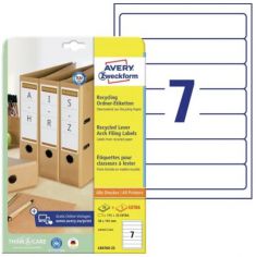 AVERY Recycling ordnerrug-etiketten, 38 x 192mm, naturelwit