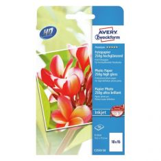 AVERY inkjet fotopapier PREMIUM, 10 x 15 cm, 250 g/m2, hoogglanzend, 50 vel