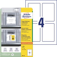 AVERY Zweckform drager-etiketten, 120x80 mm, wit/lichtgrijs