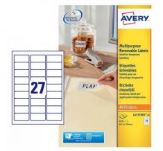 AVERY etiketten, 63,5 x 29,6 mm, wit, 100 vel, verwijderbaar