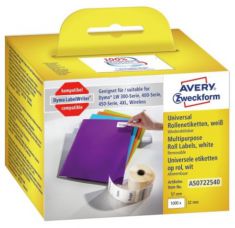 AVERY etiketten op rol, 57 x 32 mm, wit, verwijderbaar