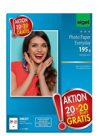 sigel inkjet-fotopapier Everyday ´HOT DEAL´, 195 g/m2, A4, hoogglanzend, 40 vel