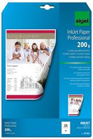 sigel inkjet-papier, DIN A4, 200 g/m2, hoogwit, mat, 25 vel