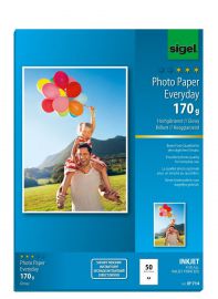 sigel inkjet-fotopapier Everyday, A4, hoogglanzend, 170 g/m2, 50 vel