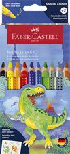 FABER-CASTELL driehoekige kleurpotloden Jumbo GRIP Dino, 8+2, in doosje