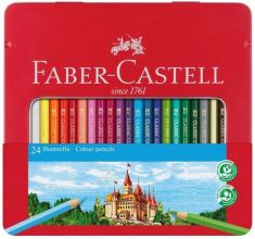 FABER-CASTELL zeshoekig kleurpotlood CASTLE, 24 stuks in blikje