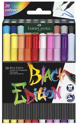 FABER-CASTELL viltstiften Black Edition, 20 stuks in etui