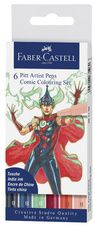 FABER-CASTELL tekenpen PITT artist pen, 6 stuks in etui Comic