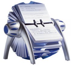 DURABLE adreskaartsysteem TELINDEX flip, metallic-zilver / blauw