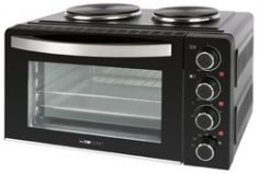 CLATRONIC vrijstaande oven KK 3786, met 2 kookplaten, zwart