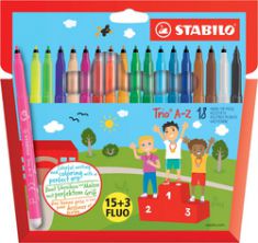 STABILO viltstiften Trio A-Z, 18 stuks in doosje, PACK SPECIAL