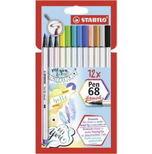 STABILO Brushstift Pen 68 brush, 12 in kartonnen doosje