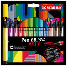 STABILO viltstift Pen 68 MAX, 12 in etui ARTY