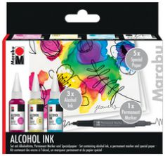 Marabu permanente inkt Alcohol Ink-set FLOWERS